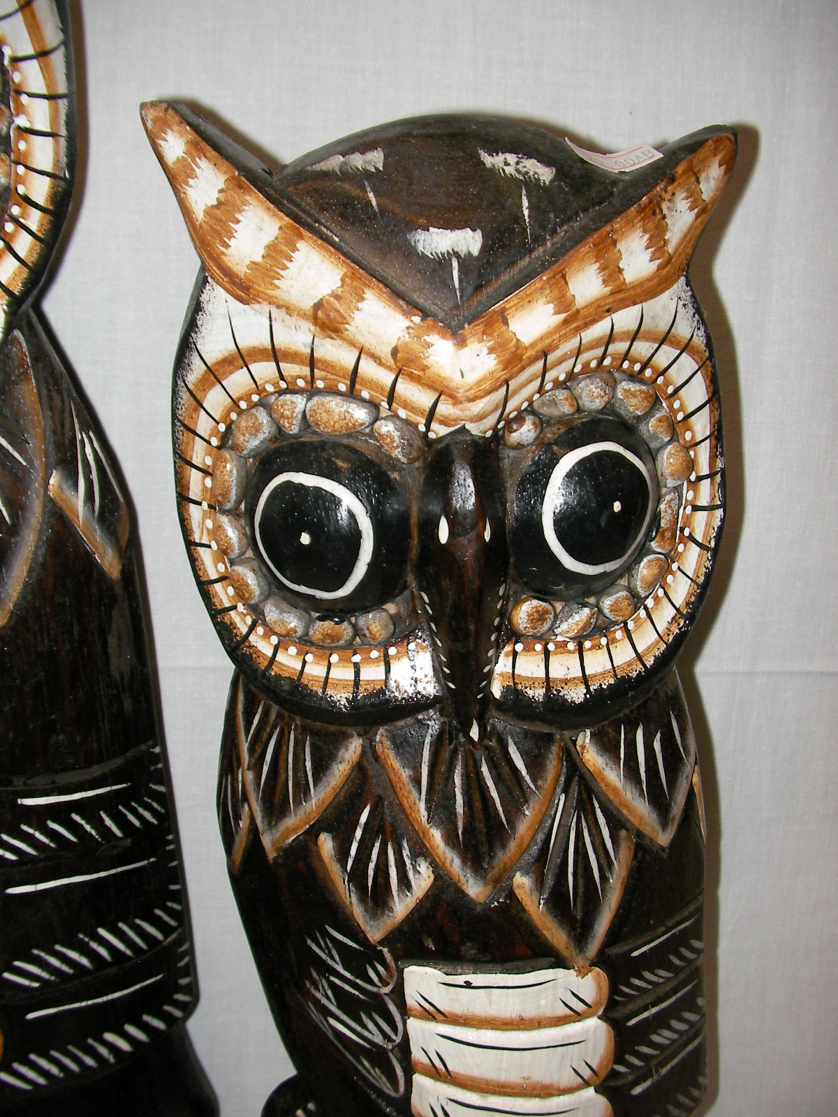 Wooden plastic Owl, statuette, sculpture 40 cm