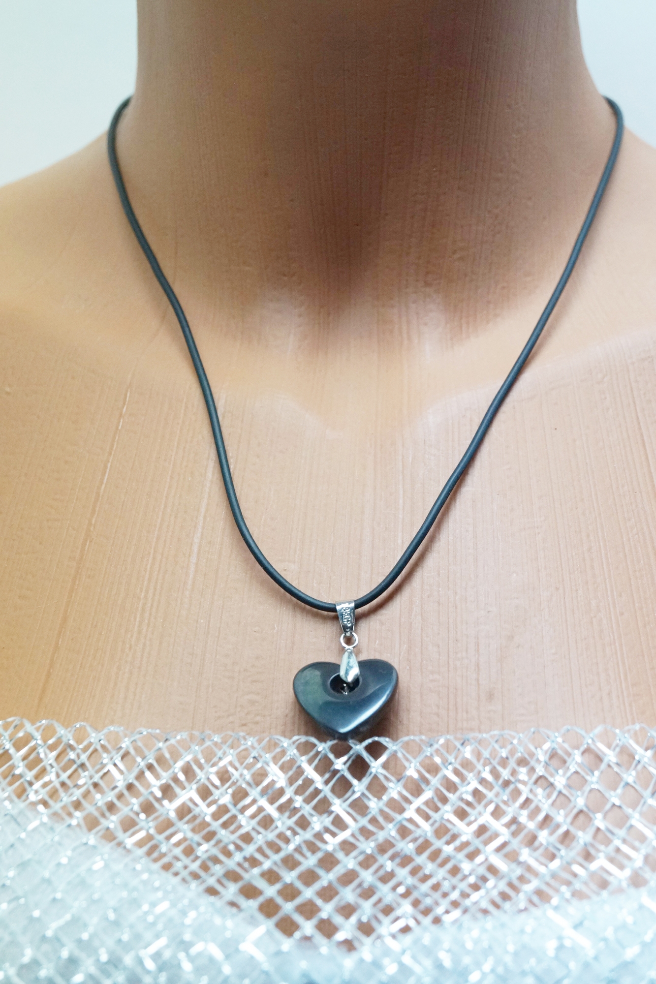 Necklace Heart Natural Stone hematite