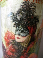 Bottle decoupage Carnival