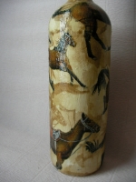 Bottle decoupage Horses