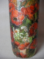 Bottle decoupage Poppies