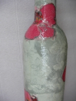 Bottle decoupage Orchids