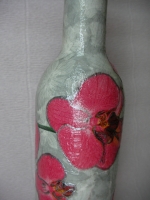 Bottle decoupage Orchids