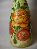Bottle decoupage Roses