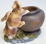 Decorative pot two rabbits