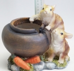 Decorative pot two rabbits
