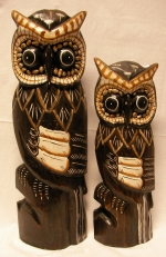 Wooden plastic Owl, statuette, sculpture 40 cm