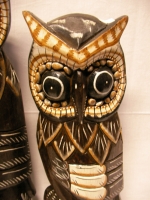 Wooden plastic Owl, statuette, sculpture 40 cm
