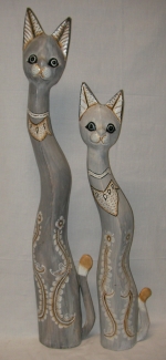 Wooden plastic Cat, statuette, sculpture 100 cm