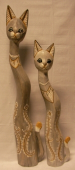 Wooden plastic Cat, statuette, sculpture 100 cm