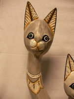 Wooden plastic Cat, statuette, sculpture 100 cm