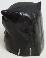 Wooden sculpture plastic owl