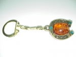 Keyring with amber horseshoe