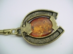 Keyring with amber horseshoe