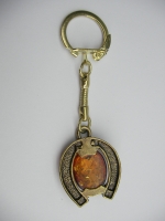 Keyring with amber horseshoe