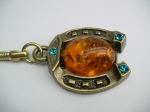 Keyring with amber horseshoe