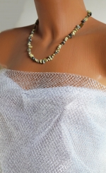 Necklace natural stone jasper