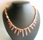 Necklace Pink quartz