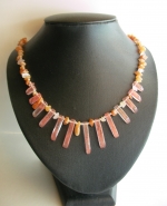 Necklace Pink quartz