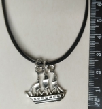 Necklace pendant medallion ship boat