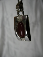 Pendant - Segment carnelian pendant silver