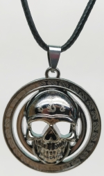 Medallion pendant metal skull