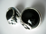 Earrings silver onyx