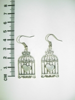 Earrings Heart in cage