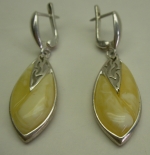 Earrings long natural amber