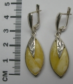 Earrings long natural amber