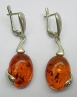Earrings long natural amber