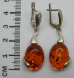 Earrings long natural amber