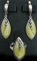 Earrings long natural amber