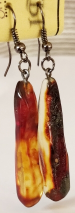 Earrings natural amber