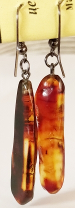 Earrings natural amber
