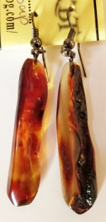 Earrings natural amber
