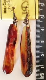 Earrings natural amber