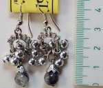 Earrings quartz tourmaline