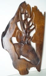 Pano wall teak tree dear