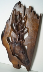 Pano wall teak tree dear