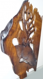 Pano wall teak tree dear