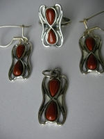 Ring - kissed drops bright jasper