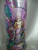 Painted bottle in Decoupage