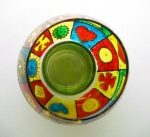 Painted glass candlestick
