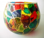 Painted glass candlestick