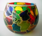 Painted glass candlestick