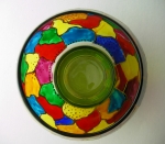 Painted glass candlestick