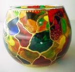 Painted glass candlestick