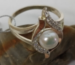 Handmade silver unique ring with gold application