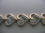 Silver bracelet with gold applique